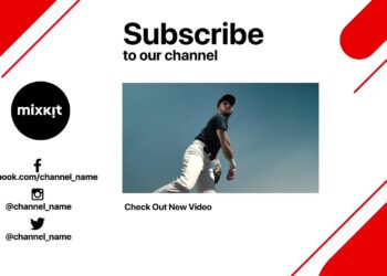 End screen for YouTube with social media