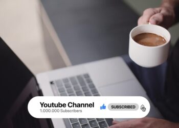 YouTube channel banner with buttons