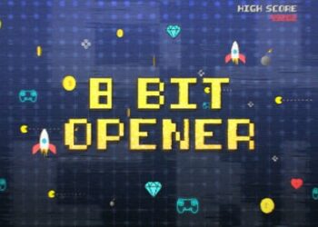 8 Bit Old Game Opener and Title