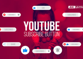 Youtube Subscribe Button Clean 4K