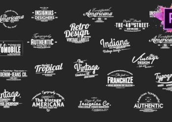 Vintage Typography Pack 26 Animated Badges | Mogrt