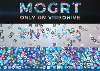 Falling Social Icons – Title Reveal (Mogrt)